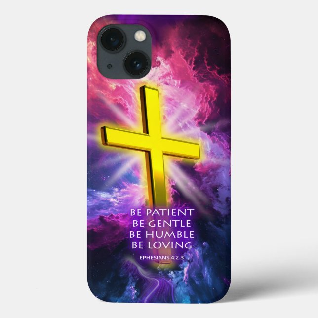 Christian Cross in Gold & Purple Case-Mate iPhone Case-Mate iPhone Case (Back)