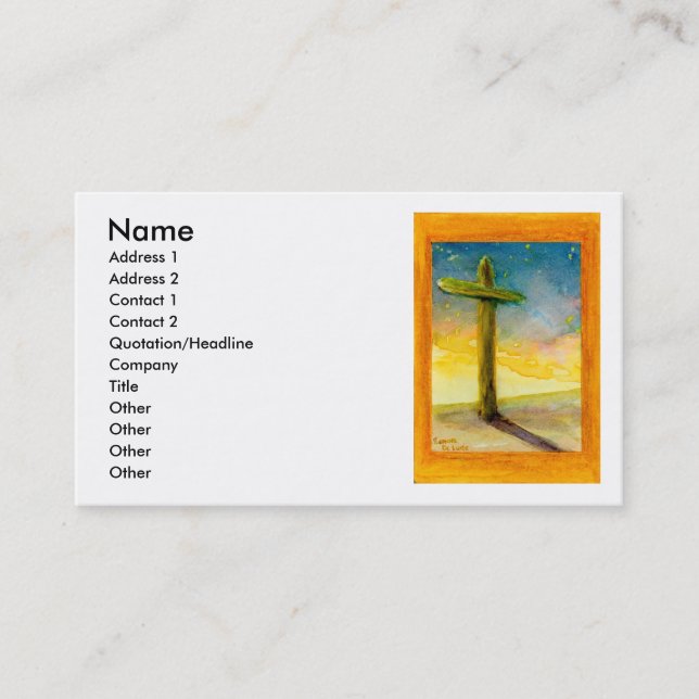 Christian Cross in Landscape Business Card (Front)