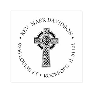 Christian Cross Jesus Christ Celtic Religious Rubber Stamp