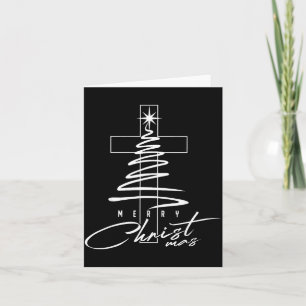 Christian Cross Jesus Merry Christmas Xmas Tree Ho Card