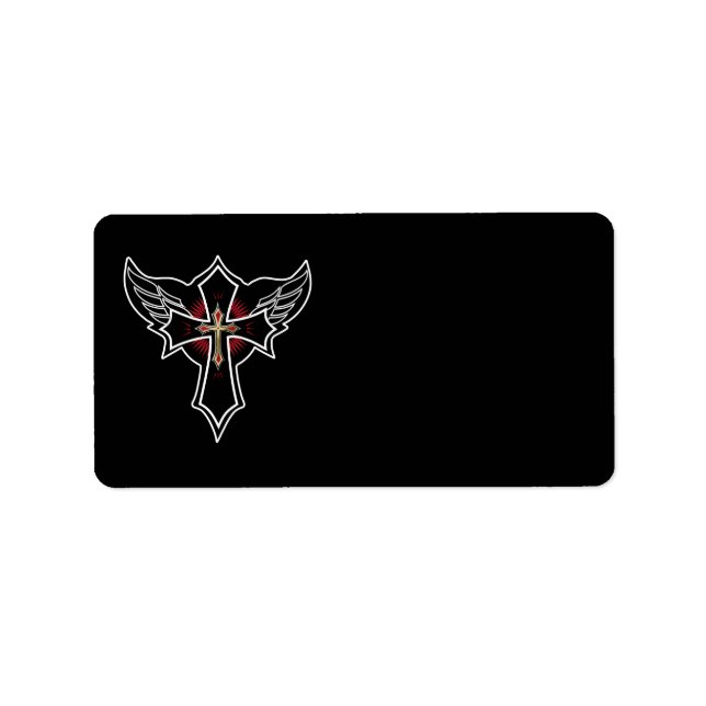 Christian cross label (Front)