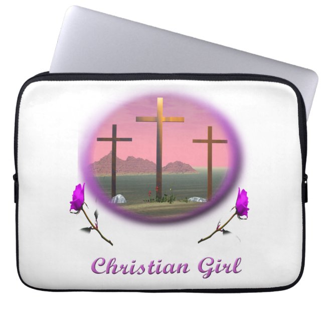 Christian cross laptop sleeve (Front)