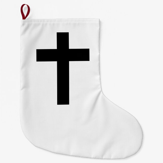 Christian Cross Large Christmas Stocking (Front)