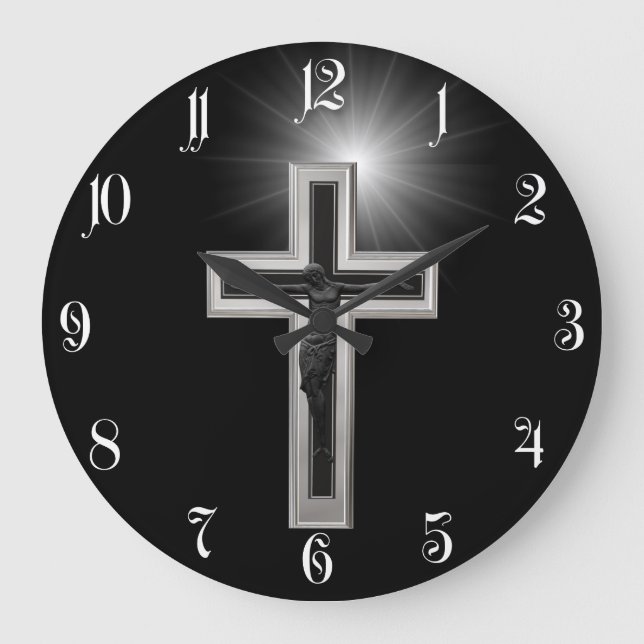 Christian cross large clock (Front)