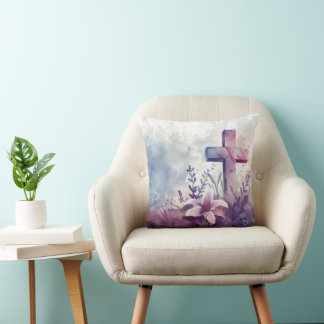 Christian Cross. Lilac. Cushion