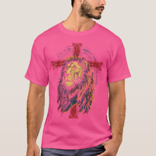 Christian Cross Lion Of Judah Religious Faith Jesu T-Shirt