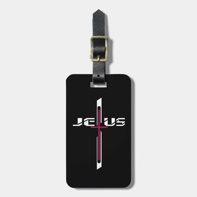 Christian cross luggage tag (Front Vertical)