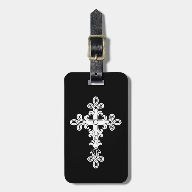 Christian cross luggage tag (Front Vertical)