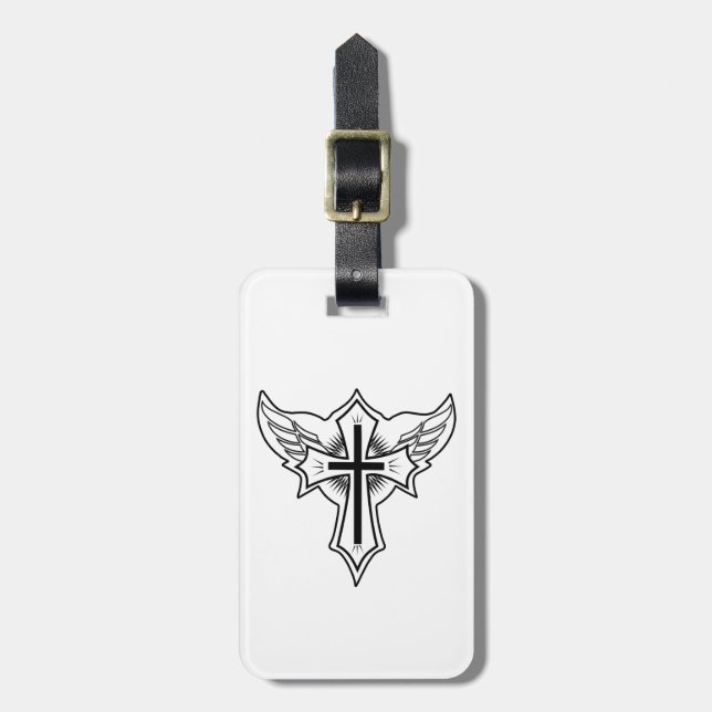 Christian cross luggage tag (Front Vertical)