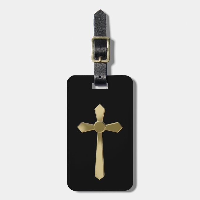 Christian cross luggage tag (Front Vertical)