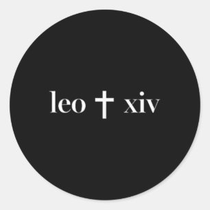 Christian Cross Minimal Religious Faith Pope Leo  Classic Round Sticker