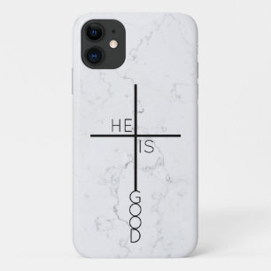 Christian Cross Modern Minimalist Marble Abstract Case-Mate iPhone Case