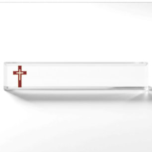 Christian cross nameplate