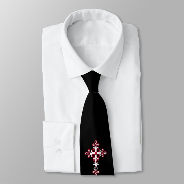 Christian cross neck tie (Tied)