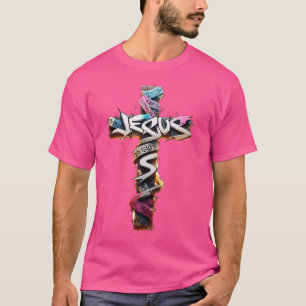 Christian Cross Of Christ Graffiti Punk Art Style T-Shirt