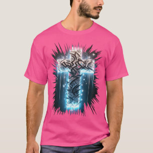 Christian Cross Of Christ Graffiti Punk Art Style T-Shirt