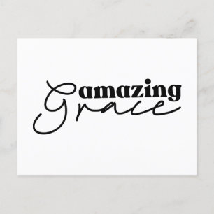 Christian Cross of Love Modern Black and White Postcard