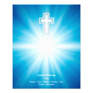 Christian Cross on blue background Flyer
