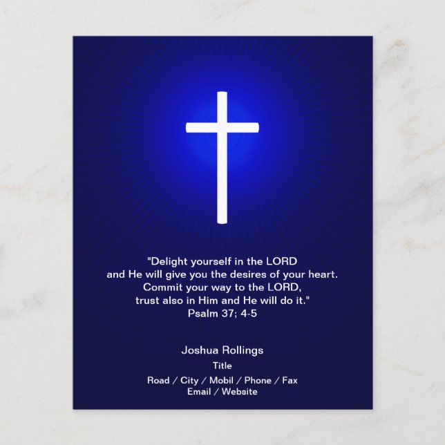 Christian Cross on dark blue background Flyer (Front)