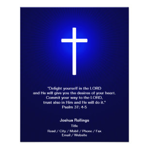 Christian Cross on dark blue background Flyer