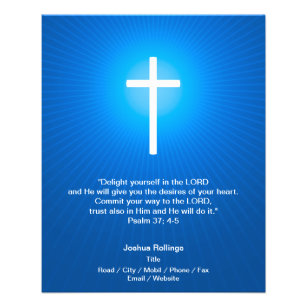 Christian Cross on dark blue background Flyer