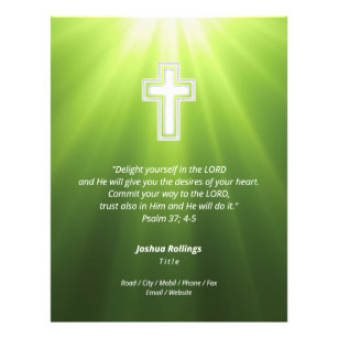 Christian Cross on green background Flyer