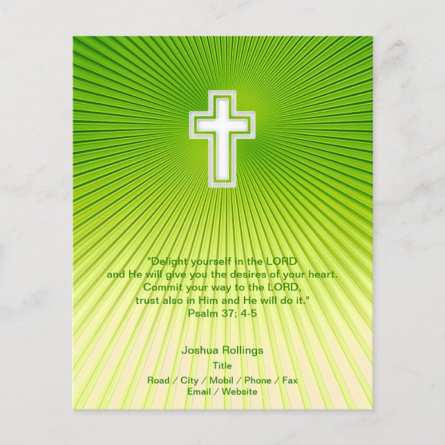 Christian Cross on green background Flyer (Front)