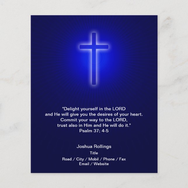 Christian Cross on navy blue background Flyer (Front)