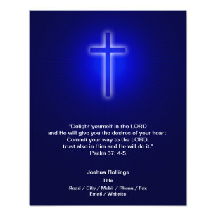 Christian Cross on navy blue background Flyer