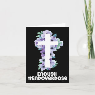 Christian Cross Overdose Purple Ribbon Overdose Aw Card