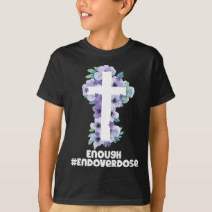 Christian Cross Overdose Purple Ribbon Overdose Aw T-Shirt