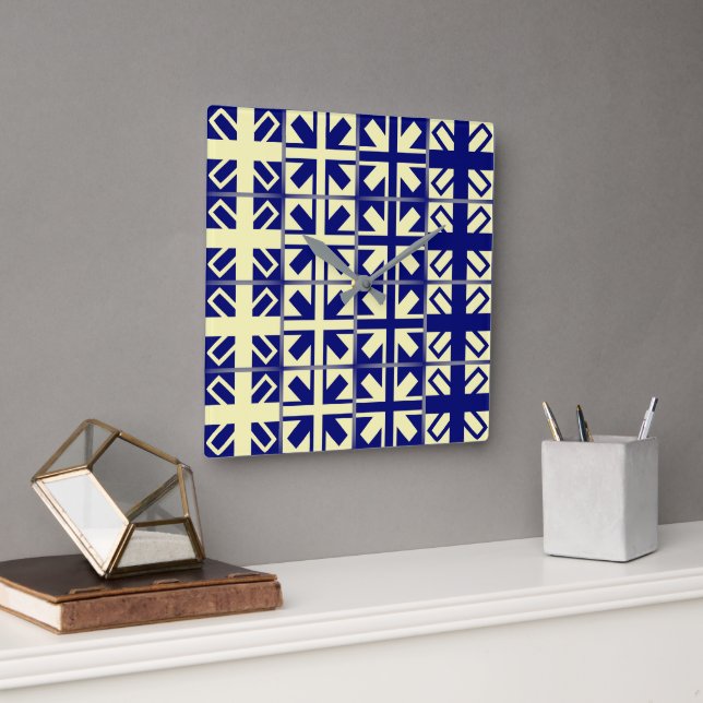 Christian Cross Pattern 2 Square Wall Clock (Office)