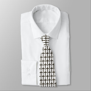 Christian cross pattern tie