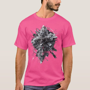 Christian Cross Punk Art Style Crown Of Thorns Dis T-Shirt