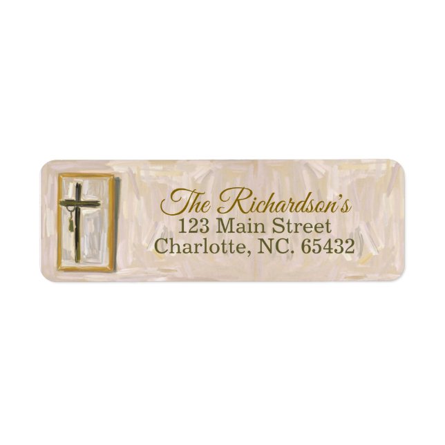 Christian Cross Return Address Label (Front)