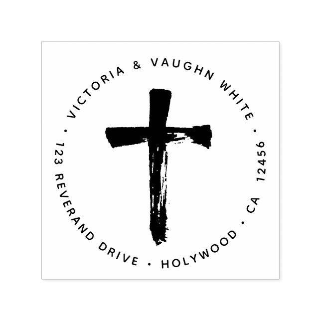 Christian Cross Return Address Religion Religious Self-inking Stamp (Design)