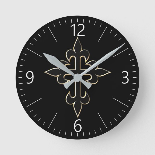 Christian cross round clock (Front)