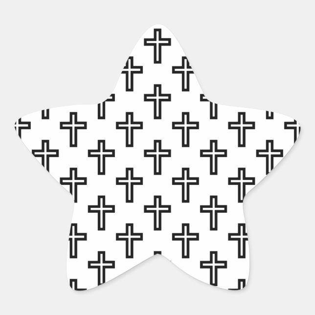 Christian Cross Star Sticker (Front)