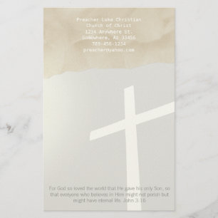 Christian Cross Stationery On Grey