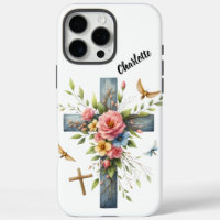 Christian Cross Surrounded Delicate Spring Blossom