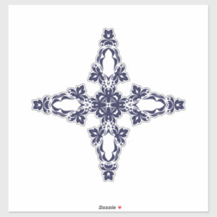 Christian Cross with Blue Ornament