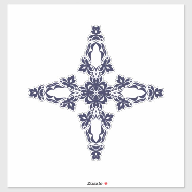 Christian Cross with Blue Ornament (Sheet)