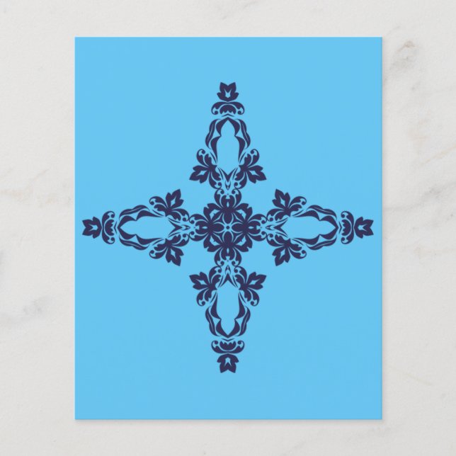 Christian Cross with Blue Ornament (Front)