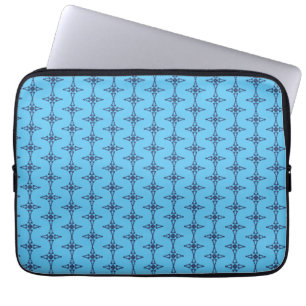 Christian Cross with Blue Ornament Laptop Sleeve
