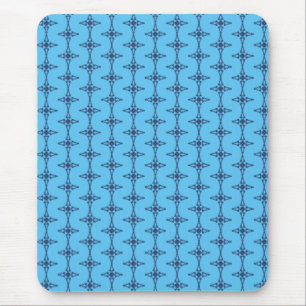 Christian Cross with Blue Ornament Mouse Pad