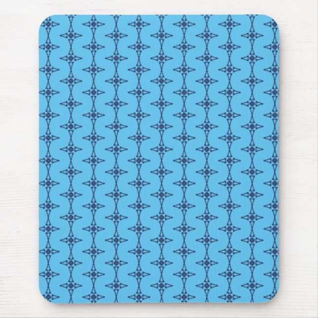 Christian Cross with Blue Ornament Mouse Pad (Front)