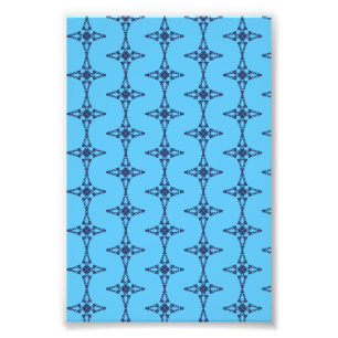 Christian Cross with Blue Ornament Photo Print