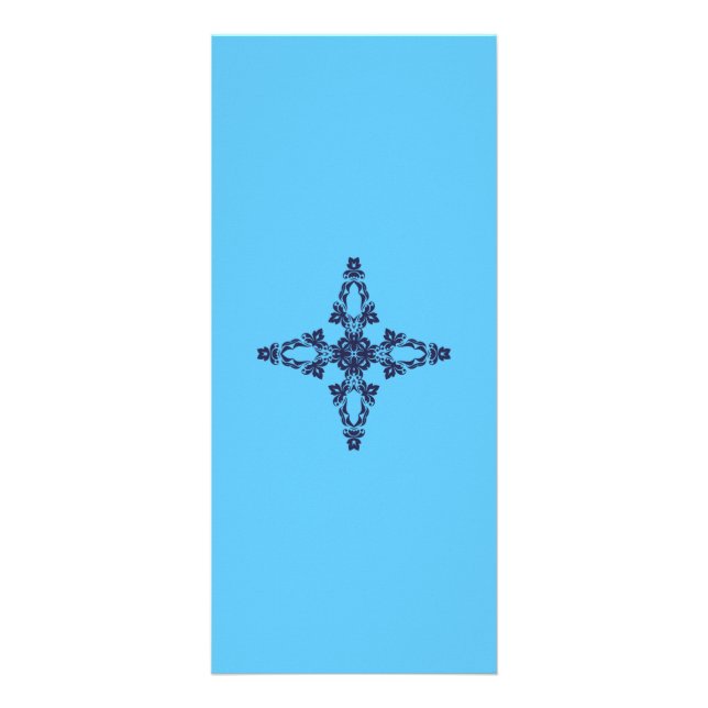 Christian Cross with Blue Ornament Rack Card (Front)