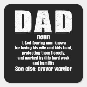 Christian Dad Definition Fathers Day 2021 Prayer Square Sticker