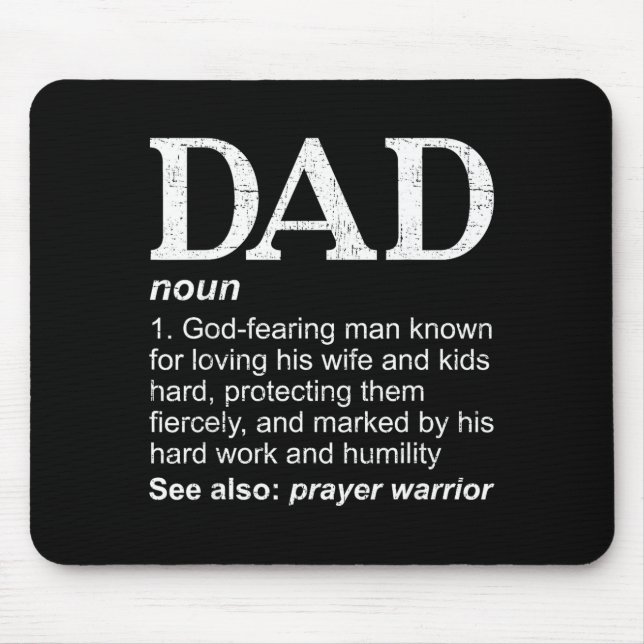 Christian Dad Definition Fathers Day Dad  Mouse Pad (Front)